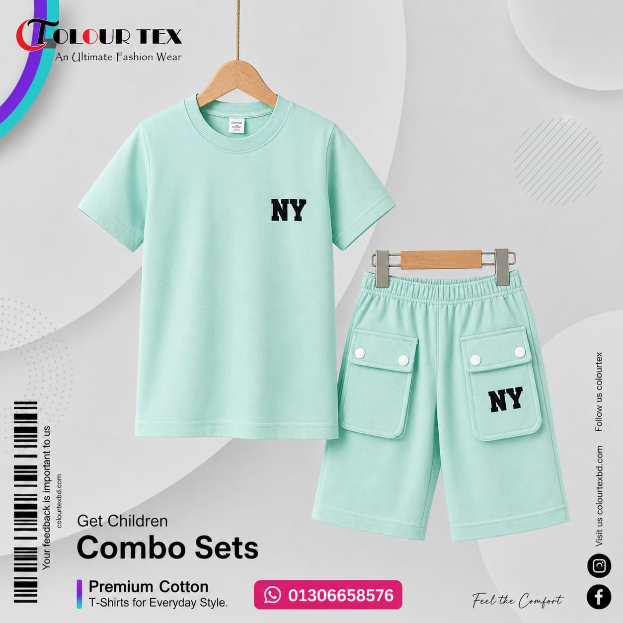 Baby t-shirt set Sky Blue - Image 2
