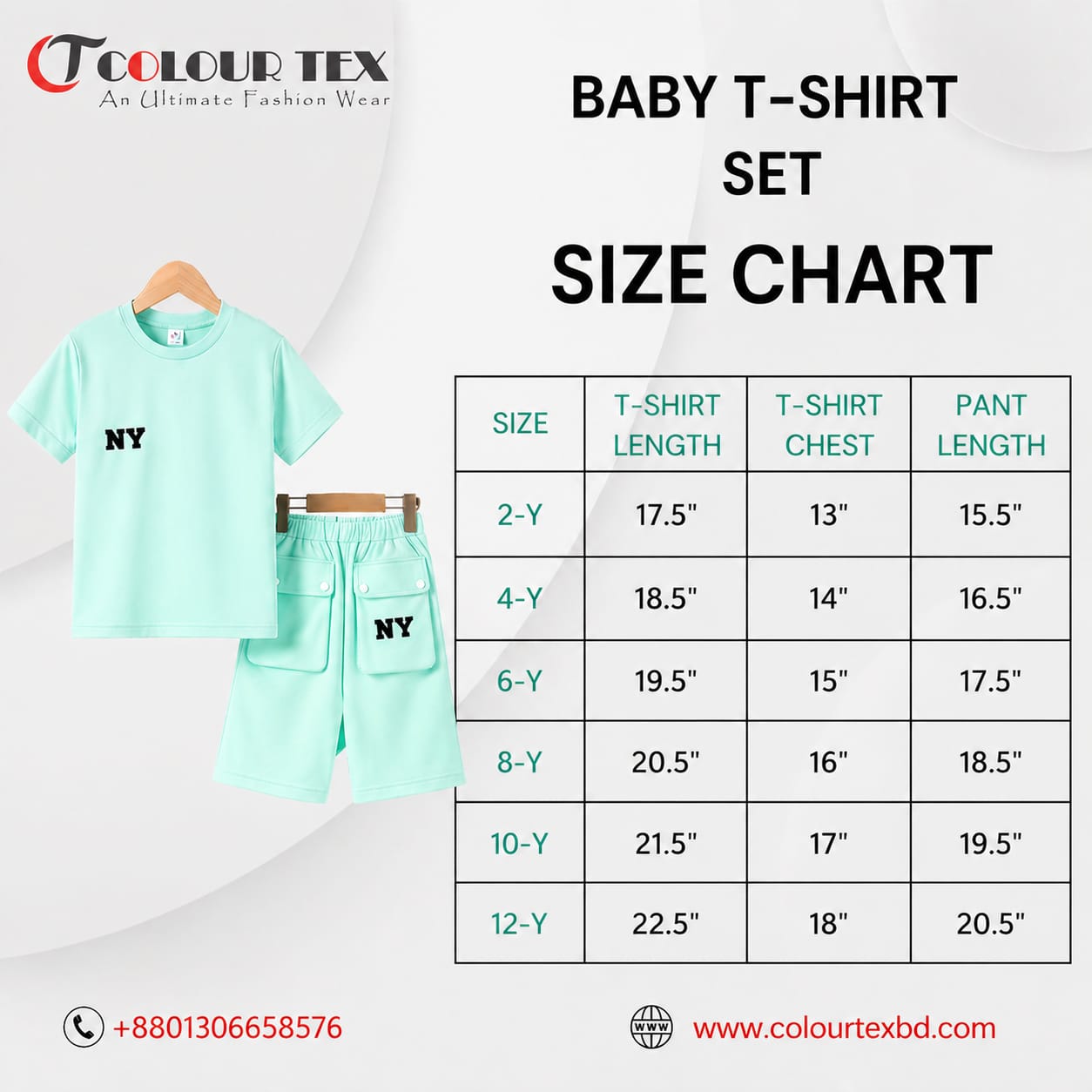 Baby t-shirt set Sky Blue - Image 3